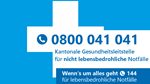 Gesundheitsleitstelle für nicht lebensbedrohliche Notfälle: 0800 041 041